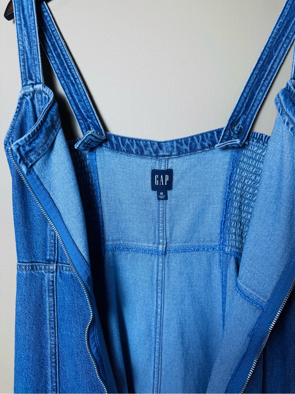 GAP UltraSoft Denim Zip-Front Maxi Dress Medium Wash Size M - Picture 6 of 15